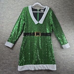 Tipsy Elves Green Elf Sequin Christmas Dress Women's Size XL
